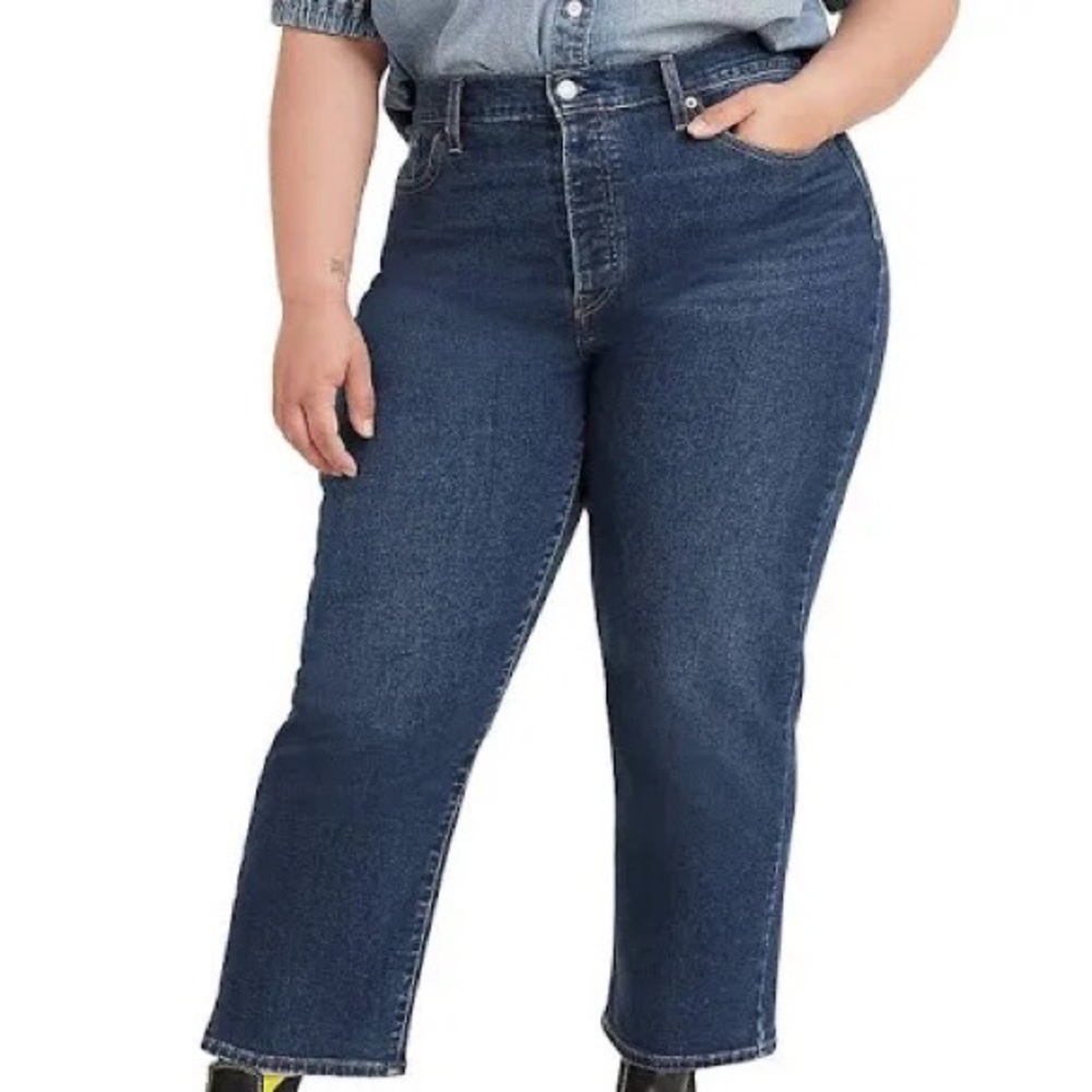 Levi’s Wedgie Straight Jeans, Size 16W, Dark Blue Wash